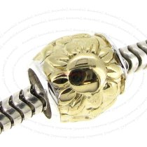 14k Gold Plated 925 Sterling Silver Silver Bead The Sun for European Charm Bracelets