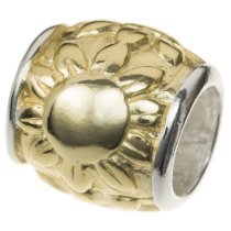 14k Gold Plated 925 Sterling Silver Silver Bead The Sun for European Charm Bracelets