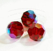 4 x Swarovski Crystal Elements Round Faceted 5000 Siam AB 10mm