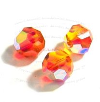 6 x Swarovski Crystal Elements Round Faceted 5000 Fireopal AB 8mm