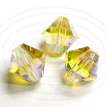 12x Swarovski Elements Bicone Crystal 5301 Light Topaz 6mm AB 2x