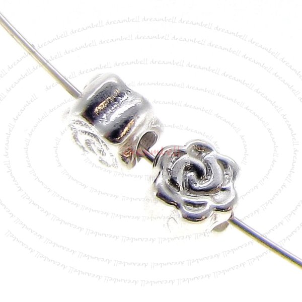4 STERLING SILVER Round ROSE BEAD SPACER 4mm