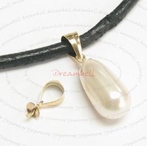 2x 14K Gold Filled Bail w/ pin 3mm cup Pearl pendant clasp slide