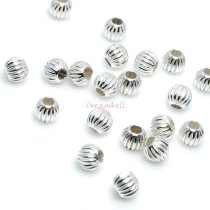 20 Sterling Silver Round Corrugated Bead Spacer 3mm
