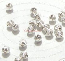 20 Sterling Silver Round Corrugated Bead Spacer 3mm