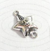 1x Sterling Silver CUTE STAR Bead connector 17mm x 12mm