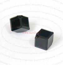 2x Swarovski Elements Crystal Diagonal Cube JET Black 5600 8mm