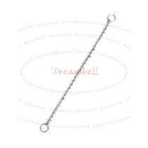 2x STERLING SILVER Bead Chain LINK Connector Closed ring 40mm