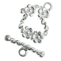 1x Sterling Silver Little Daisy Flower Garden Toggle Clasp 12mm