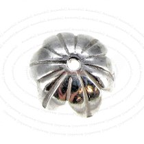 4X Bali Sterling silver Flower caps Bead 10mm