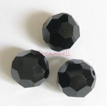 6x Swarovski Crystal Elements Round Faceted 5000 Jet Black 8mm
