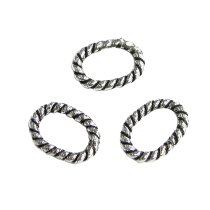 20x Sterling Silver Closed Oval Twist Jump ring 6mm x 4mm