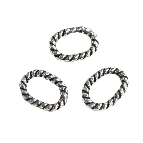 20x Sterling Silver Closed Oval Twist Jump ring 6mm x 4mm
