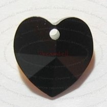 4 Swarovski 6202 Heart PENDANT Jet Black 10mm