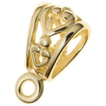 1x Vermeil 14K Gold plated over STERLING SILVER HEART Bail CLASP Pendant Connector