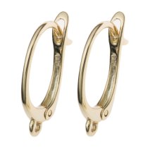 2x Vermeil 14K Gold plated over Sterling silver Ear wire Oval hoop earwires Dangle connector