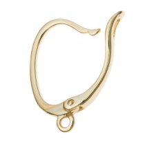 2x Vermeil 14K Gold plated over Sterling silver Ear wire Oval hoop earwires Dangle connector