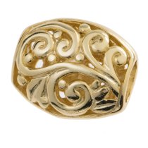 1x 14K Gold plated over Sterling Silver Flower Focal bead 16mm