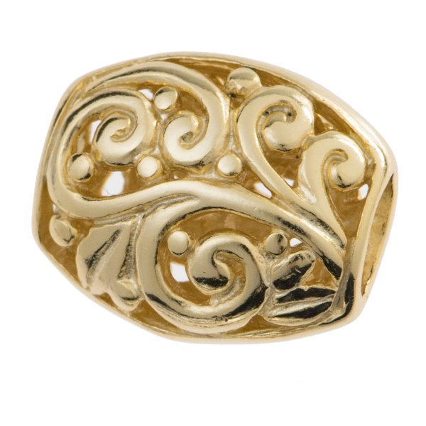 1x 14K Gold plated over Sterling Silver Flower Focal bead 16mm