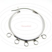2x Sterling Silver 4 Strands Click Top Hoop Chandelier Earrings Collector 25mm