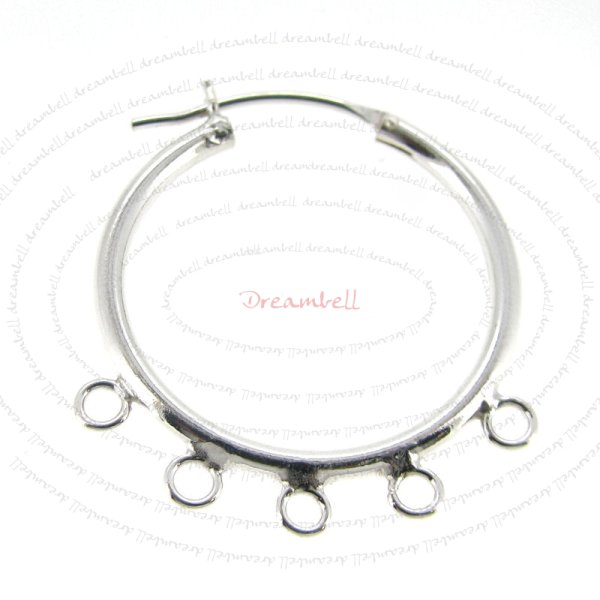 2x Sterling Silver 4 Strands Click Top Hoop Chandelier Earrings Collector 25mm