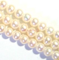 ~85x Fresh Water Pearl Round Potato Cream White 5.5mm