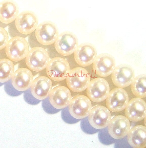 ~85x Fresh Water Pearl Round Potato Cream White 5.5mm