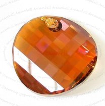 1x SWAROVSKI CRYSTAL 6621 COPPER TWIST PENDANT 28mm
