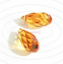 2x Swarovski Elements Crystal Teardrop Briolette 6010 Topaz 11mm