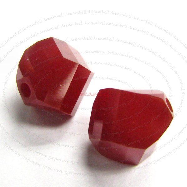 6x Swarovski Elements 5020 Dark Red Coral Helix Crystal 8mm