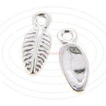 8x STERLING SILVER CUTE LITTLE LEAF DANGLE CHARM SPARCER 8mm