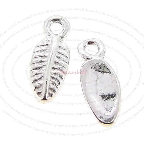 8x STERLING SILVER CUTE LITTLE LEAF DANGLE CHARM SPARCER 8mm