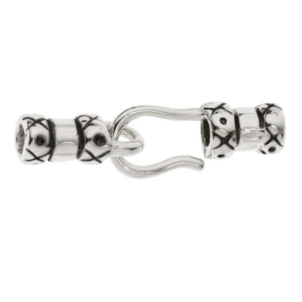 Sterling Silver End Hook & Eye For 2mm Leather Bead Cord