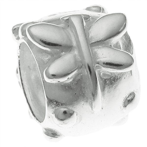 Sterling Silver BUTTERFLY FLOWER Bead for European Charm Bracelets