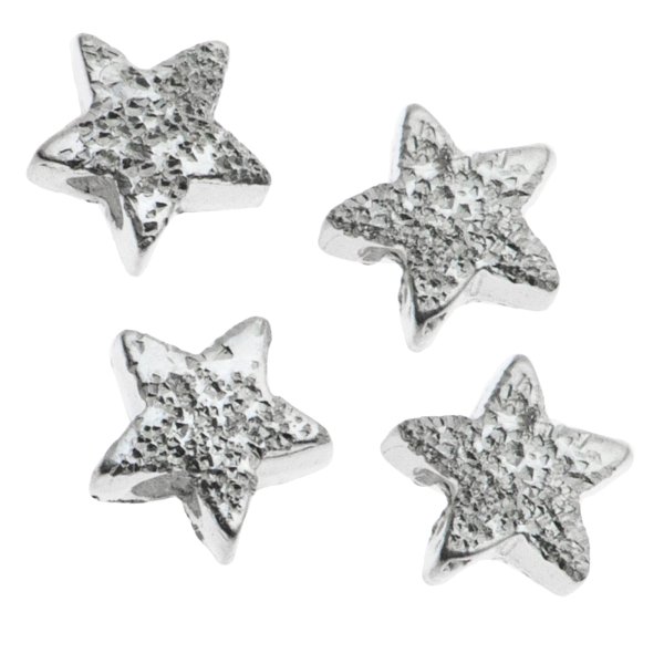 8x STERLING SILVER STARDUST LITTLE TWINKLE STAR BEAD CONNECTOR SPACER 5MM