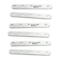 8x Sterling Silver Separator Spacer 4mm Bead 5-strand Connector