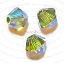 12x Swarovski Elements Bicone Crystal 5301 Olivine AB 2x 6mm
