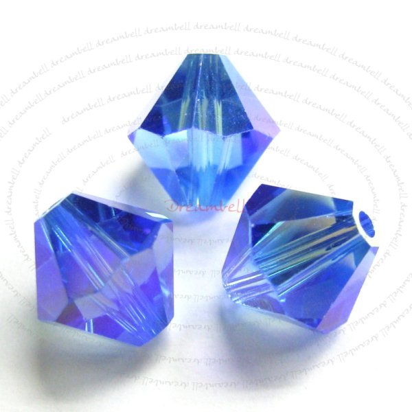 12x Swarovski Elements Bicone Crystal 5301 Clear AB 2x Sapphire 8mm