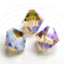 12 x Swarovski Elements Bicone Crystal 5301 Lt Colorado Topaz AB 2x 8mm