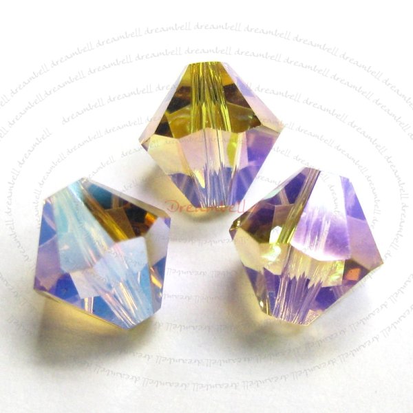 12 x Swarovski Elements Bicone Crystal 5301 Lt Colorado Topaz AB 2x 8mm