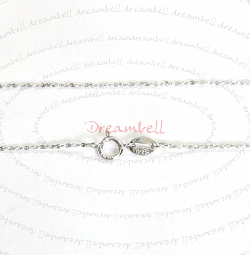 1x Sterling silver Twisted Disco Chain Necklace 0.93mm w/ spring ring 16"