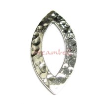Sterling Silver Hammered Oval Olive Link Earring Connector 27mm x 12mm