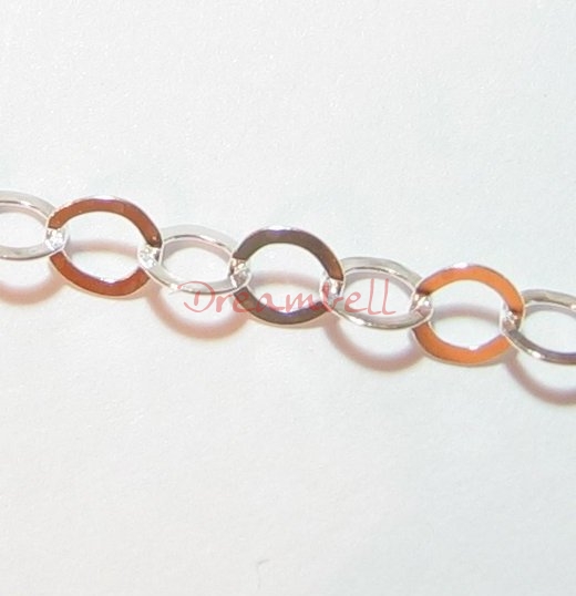 12" x Sterling Silver Bead Flat Giotto Chain Brill 3.3mm