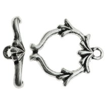 1x Bali Sterling Silver Flower Toggle Clasp (Heavy)