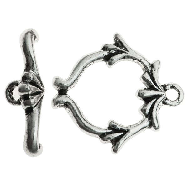 1x Bali Sterling Silver Flower Toggle Clasp (Heavy)