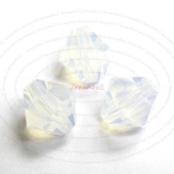 12x Swarovski Elements Crystal 5301 Bicone 8mm White Opal