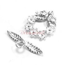 1x Sterling silver FLOWER WREATH Toggle Clasp 16.4mm