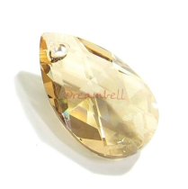 Teardrop Swarovski Crystal 6106 Pendant Golden Shadow 22mm