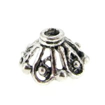4x BALI STERLING SILVER FILIGREE BEAD Round CAPs 8.5mm