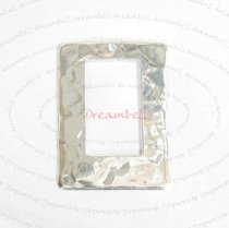 1x STERL SILVER RECTANGLE Hammered Jump ring Connector 23mm